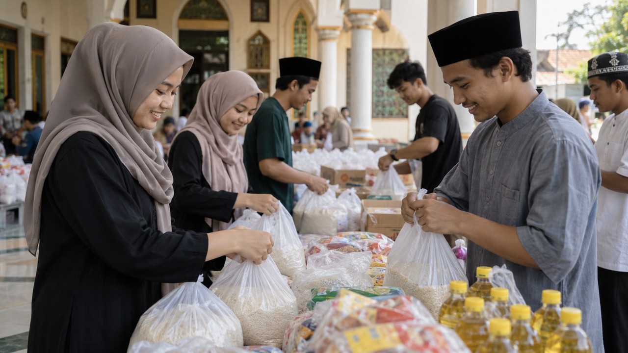 Komunitas Pemuda Masjid Gelar Aksi Berbagi Pangan