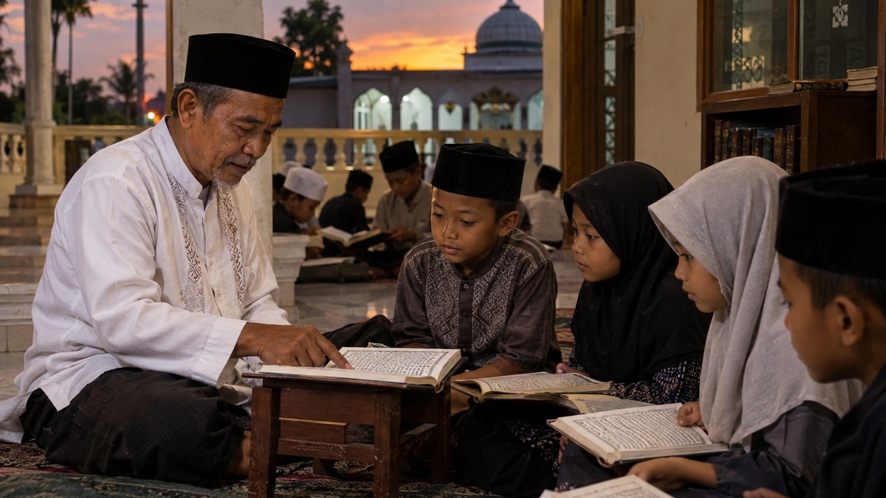 Sosok Guru Ngaji yang Mengembangkan Kelas Belajar Gratis untuk Anak